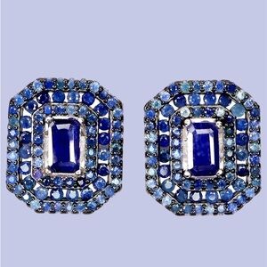 Exquisite Genuine Sapphire Gemstone Earrings
